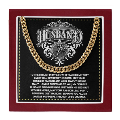 JGF Jewelry Gifts for Family Cuban Necklace For Men Bicycle Gifts For Husband Birthday