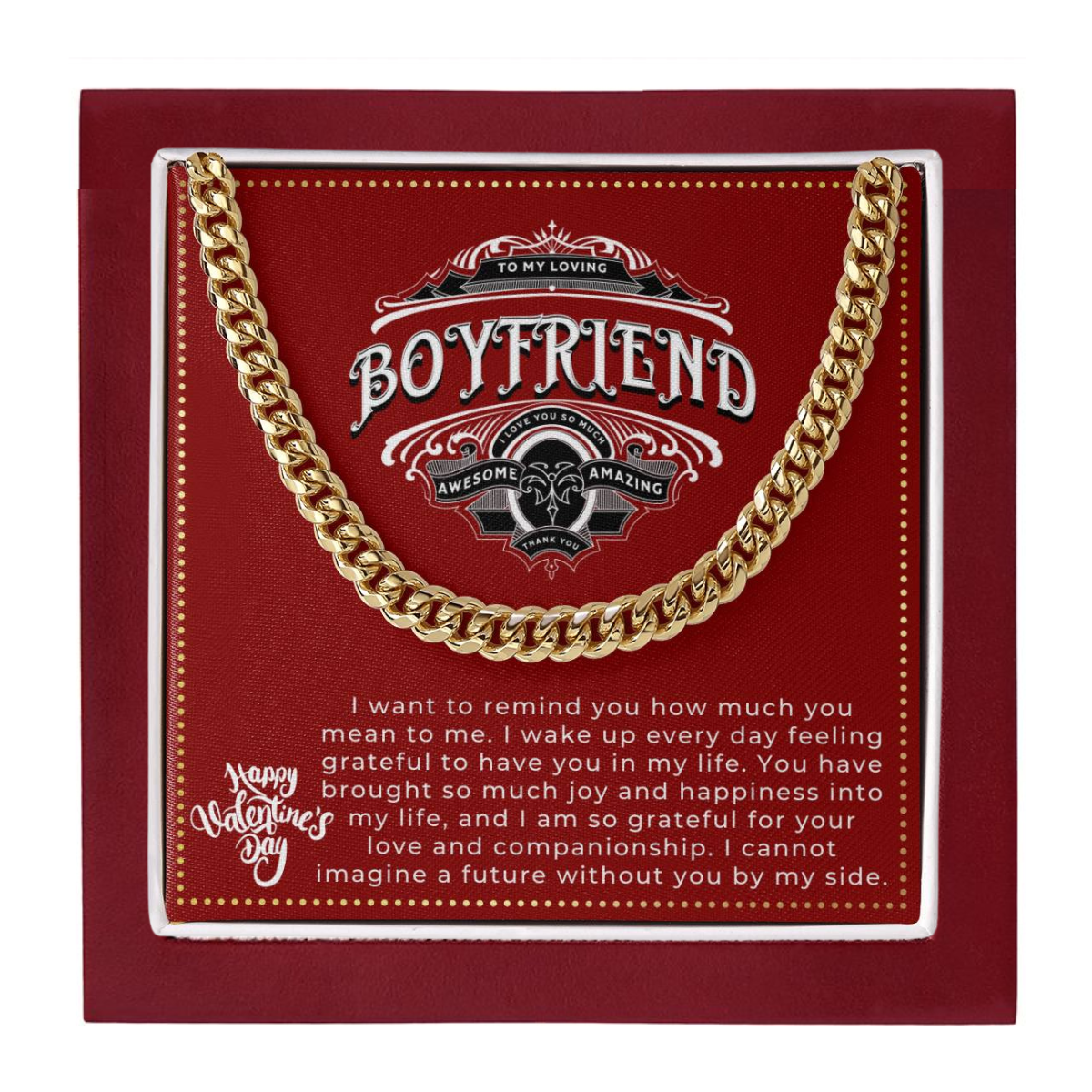 JGF Jewelry Gifts for Family Valentines Day Card For Boyfriend