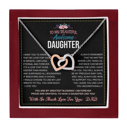 JGF Jewelry Gifts for Family Interlocking Hearts Necklace For Daughter 30th Birthday Gifts From Dad