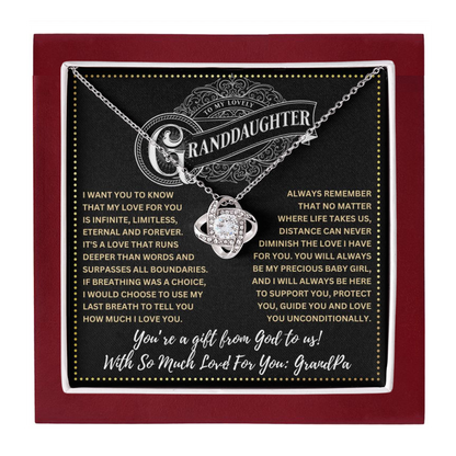 JGF Jewelry Gifts for Family To My Granddaughter Necklace From GrandPa