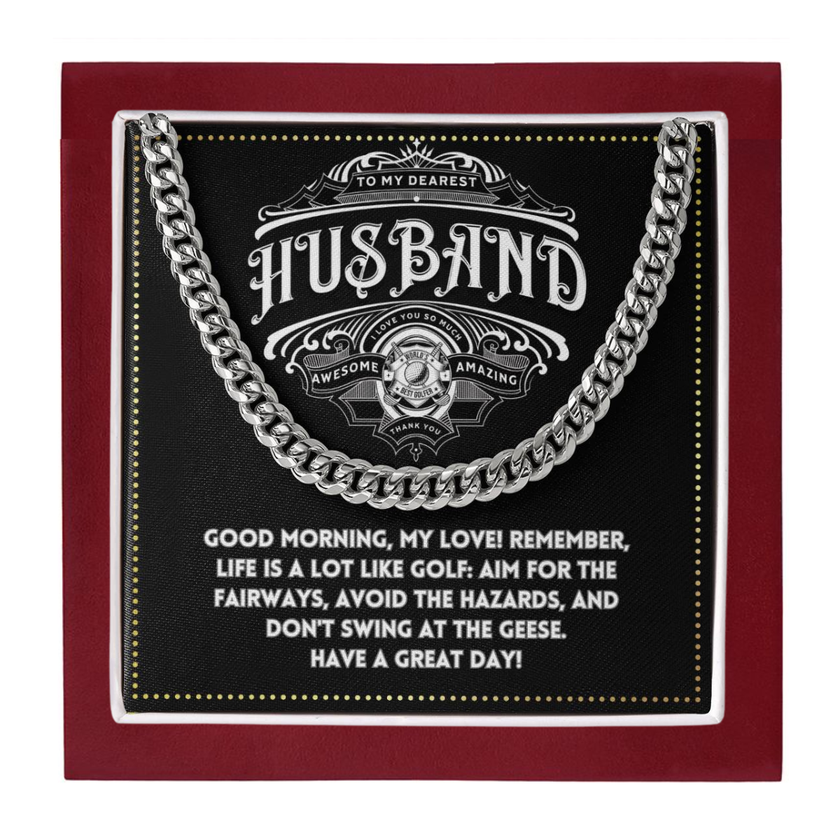 JGF Jewelry Gifts for Family Golf Gifts To My New Husband Necklace