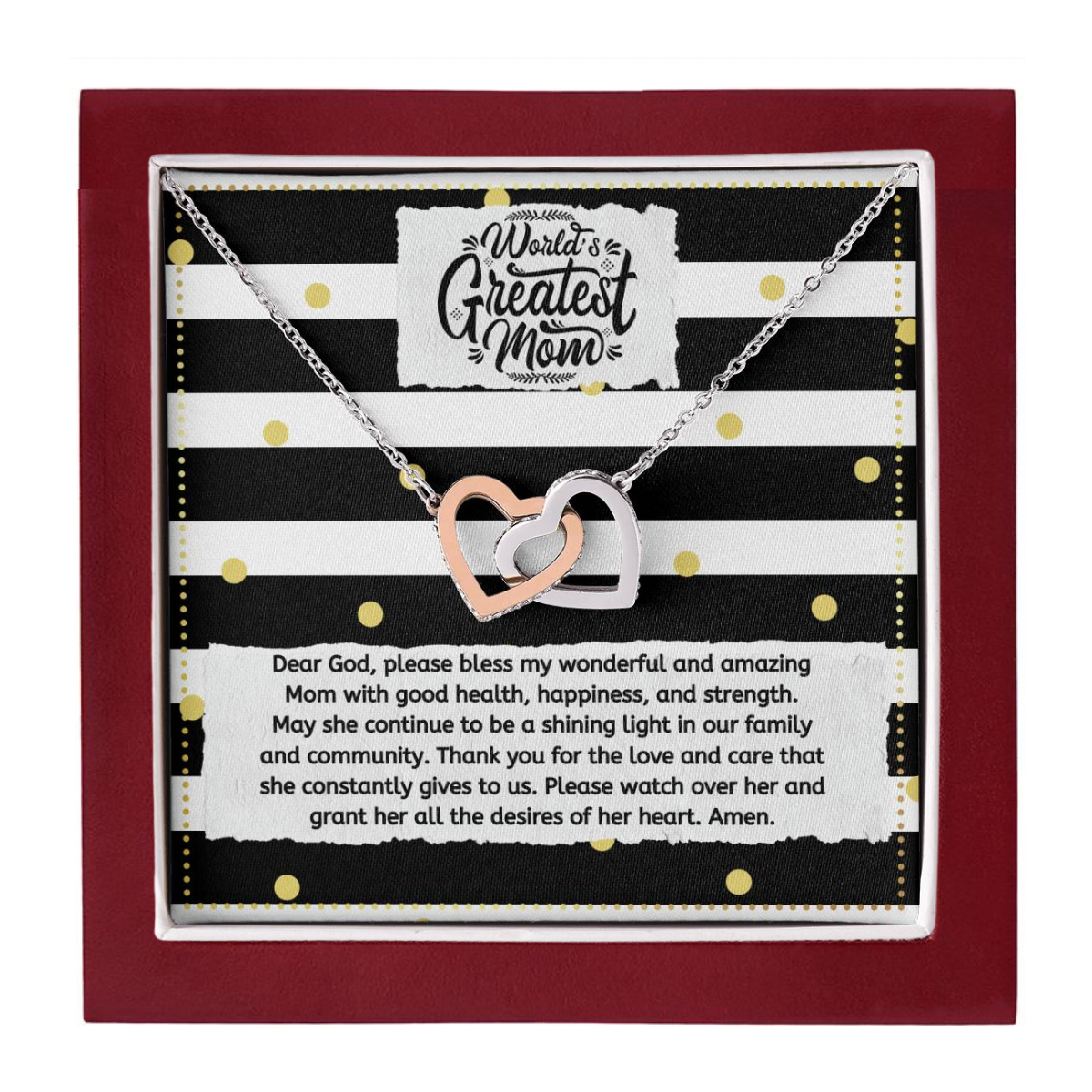 JGF Jewelry Gifts for Family Intertwined Interlocking Hearts Necklace For Mom