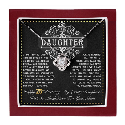 JGF Jewelry Gifts for Family Daughter 25th Birthday From Mom Love Knot Necklace