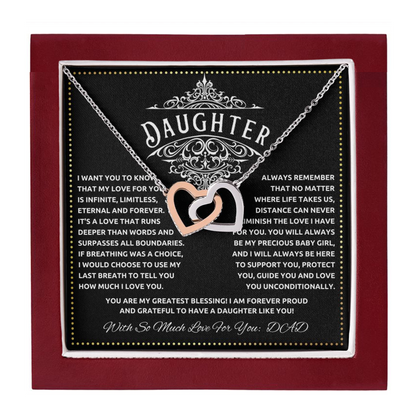 JGF Jewelry Gifts for Family Interlocking Hearts Necklace For Daughter From Dad