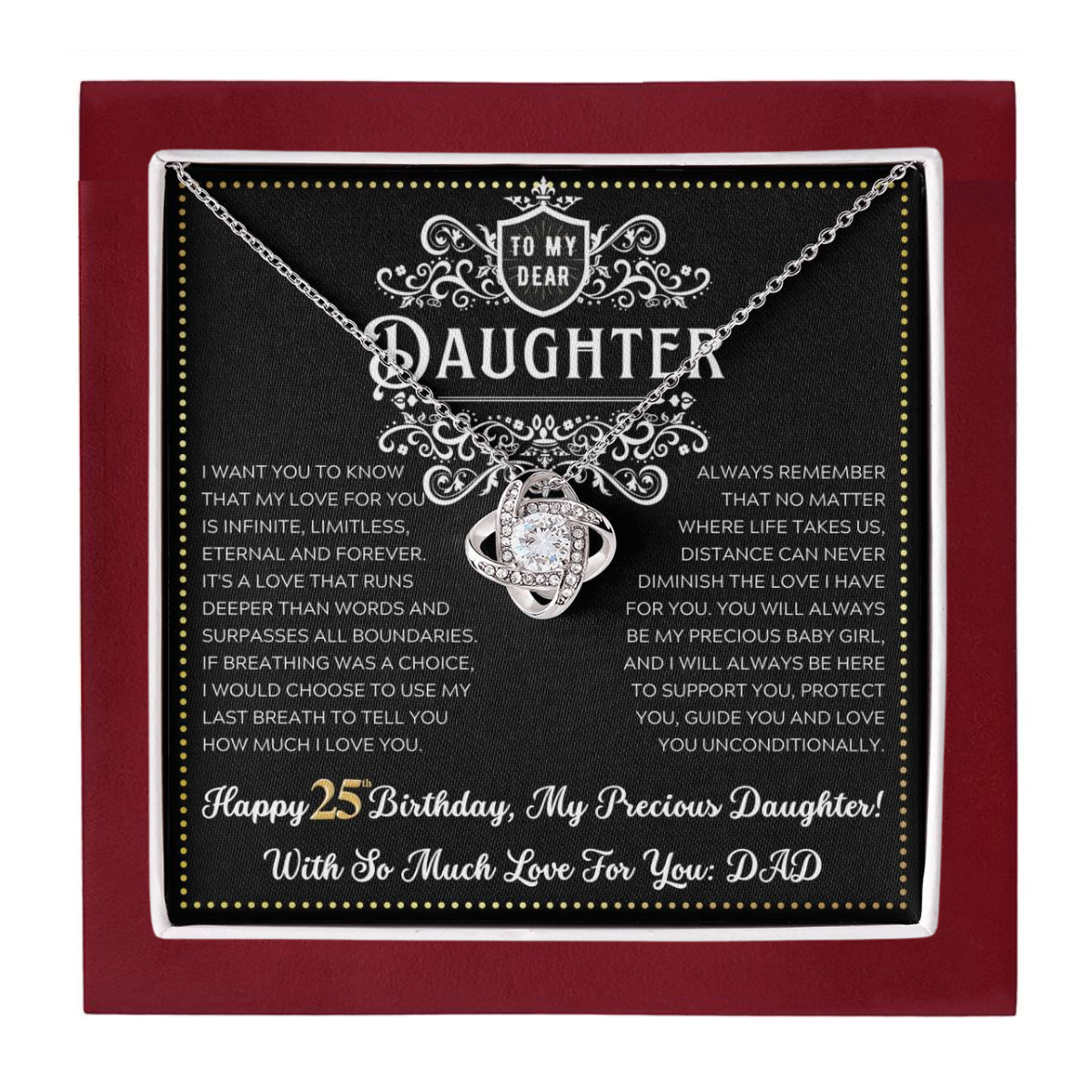 JGF Jewelry Gifts for Family 25 Year Old Female Daughter From Dad