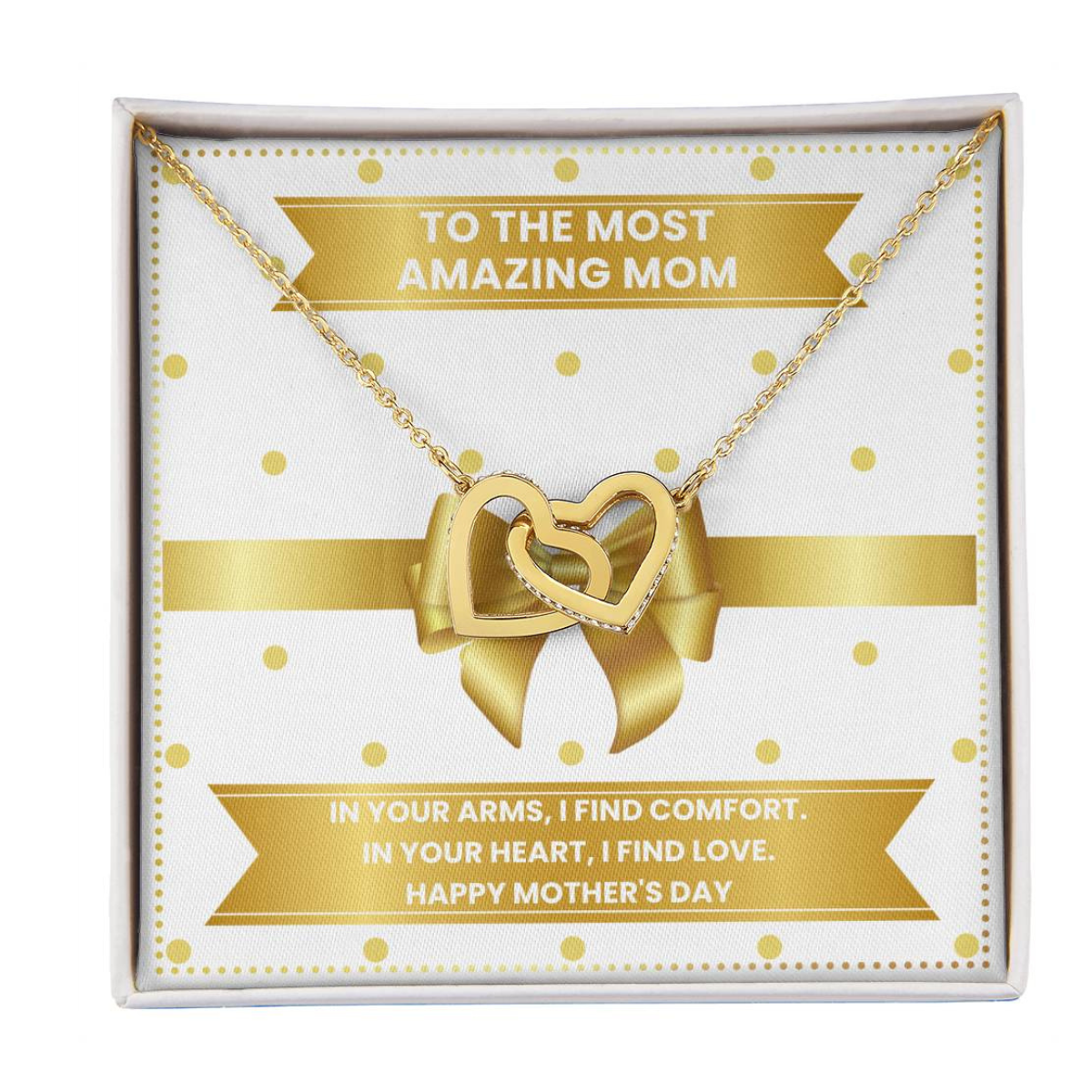 JGF Jewelry Gifts for Family Interlocking Heart Necklace Mothers Day Gift Baskets For Mom