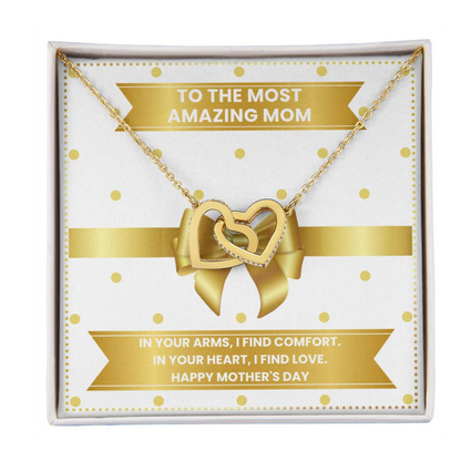 JGF Jewelry Gifts for Family Interlocking Heart Necklace Mothers Day Gift Baskets For Mom