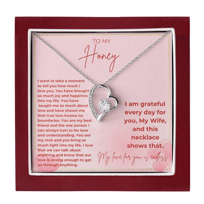 JGF Jewelry Gifts for Family Happy Valentine's Day To My Beautiful Wife Heart Necklace