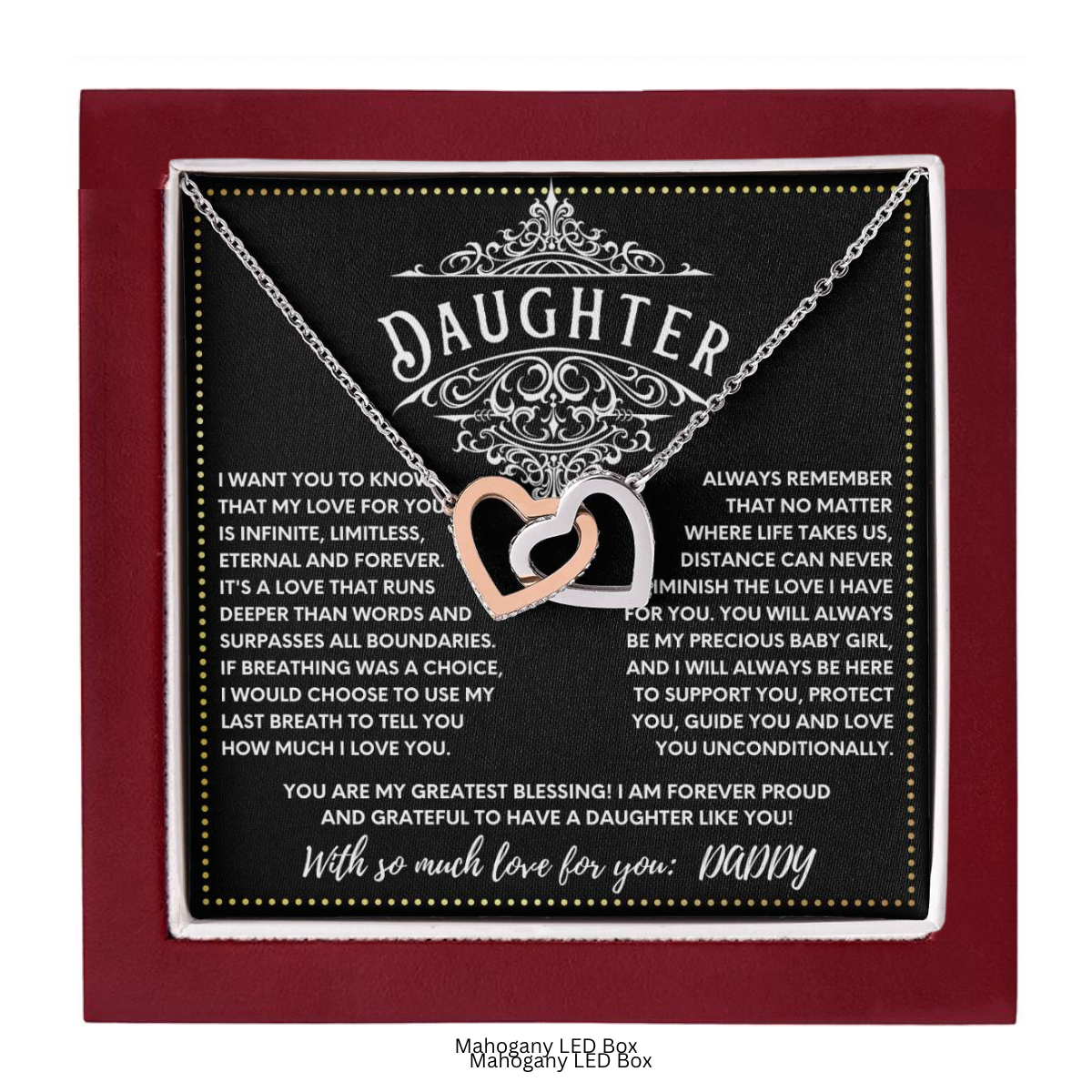 JGF Jewelry Gifts for Family Interlocking Necklace Silver College Graduation Gifts For Daughter From Dad