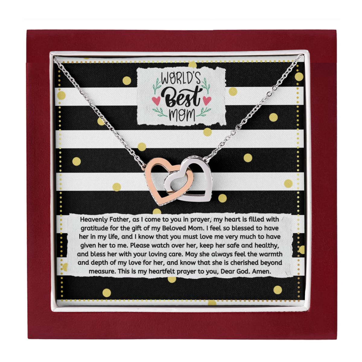 JGF Jewelry Gifts for Family 2 Hearts Intertwined Necklace For Women