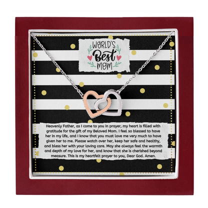 JGF Jewelry Gifts for Family 2 Hearts Intertwined Necklace For Women