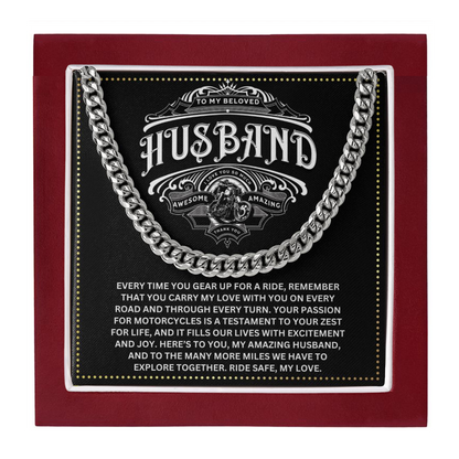 JGF Jewelry Gifts for Family I Love You Gifts For Him Motorcycle Cuban Chain Necklace