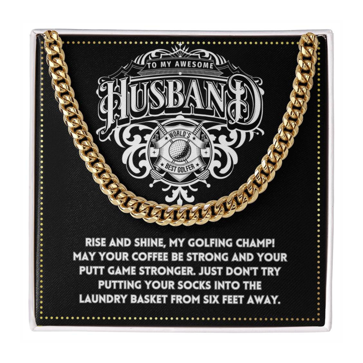 JGF Jewelry Gifts for Family To My Husband Golf Gifts 50th Birthday Necklace