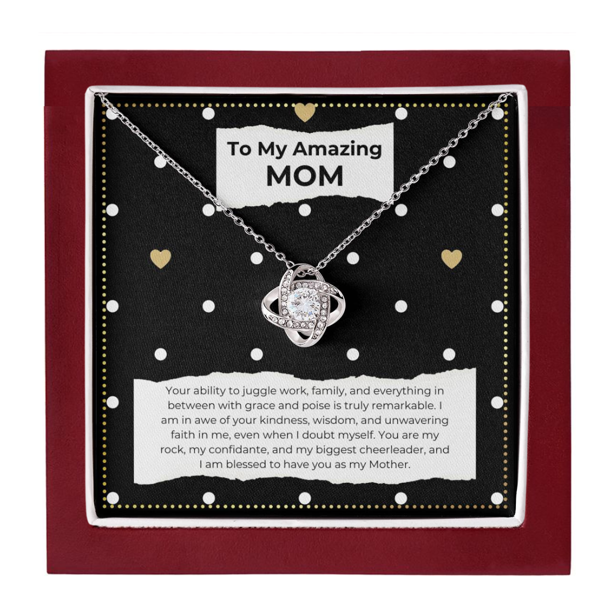 JGF Jewelry Gifts for Family Mothers Day Gifts For Aunts From Niece Love Knot Necklace