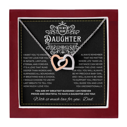 JGF Jewelry Gifts for Family Interlocking Hearts Necklace 21st Birthday Gifts For Daughter From Dad