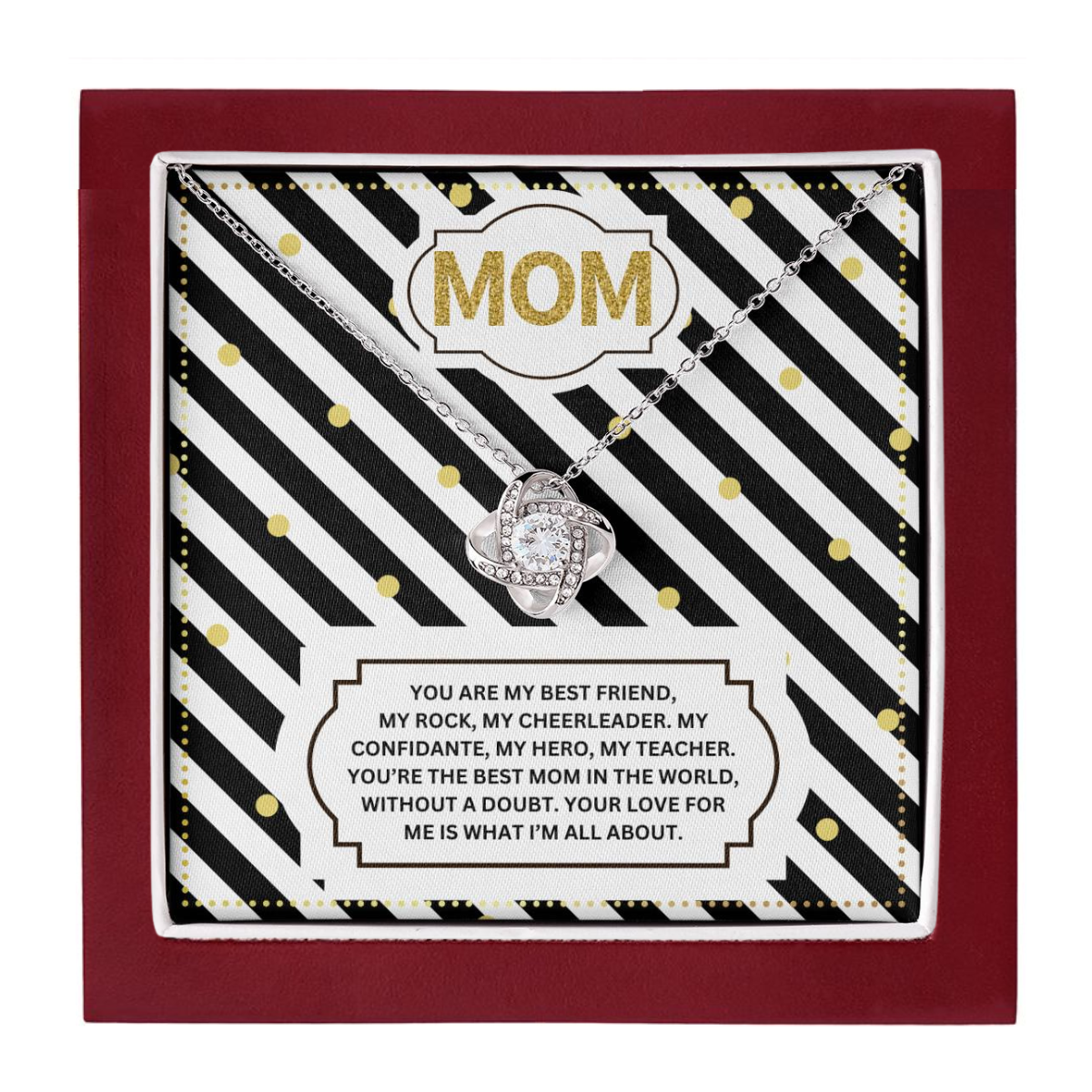 JGF Jewelry Gifts for Family I Love Mommy Love Knot Necklace For My Mom