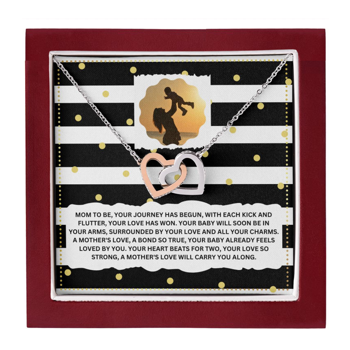 JGF Jewelry Gifts for Family Interlocking Necklace for Mommy To Be As First Time Mom