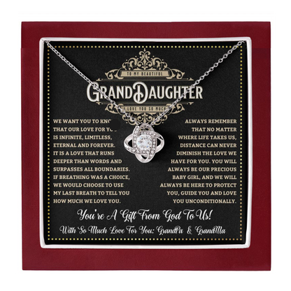 JGF Jewelry Gifts for Family To My Beautiful Granddaughter Love Knot Necklace From Grandparents