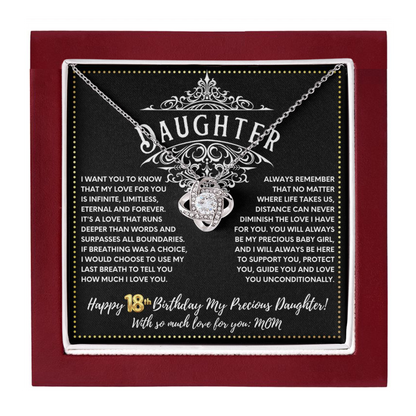 JGF Jewelry Gifts for Family 18 Year Old Girl Birthday Gifts From Mom Love Knot Necklace