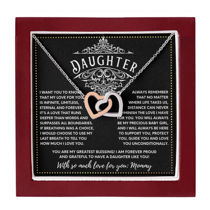 JGF Jewelry Gifts for Family 2 Two Hearts Connected Daughter Gifts From Mom On Wedding Day