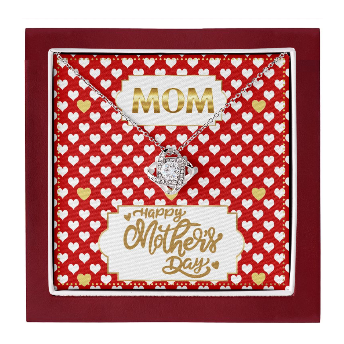 JGF Jewelry Gifts for Family I Love You Mommy Mothers Day for Mom Love Knot Necklace