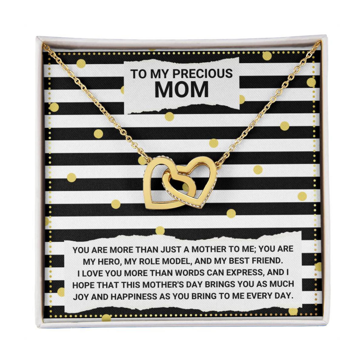 JGF Jewelry Gifts for Family Double Heart Pendant Necklace For Mom