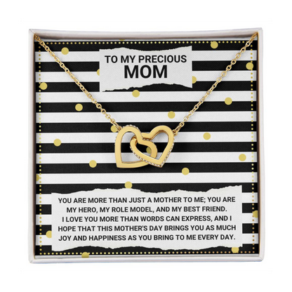 JGF Jewelry Gifts for Family Double Heart Pendant Necklace For Mom