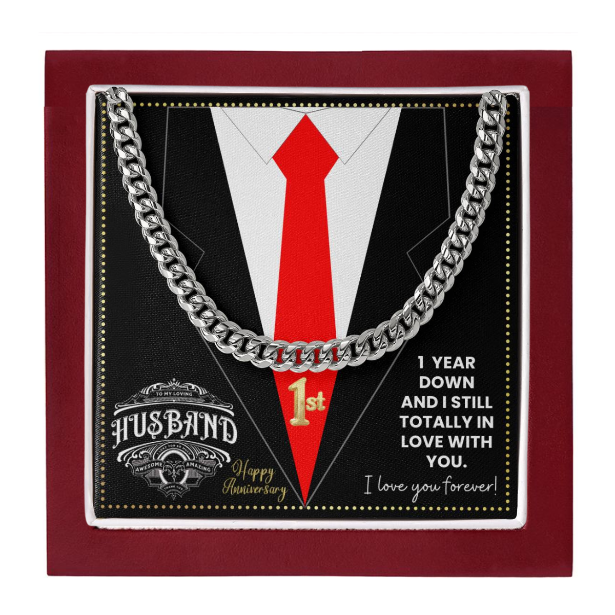 JGF Jewelry Gifts for Family 1st Anniversary For Husband Chain Necklace For Men