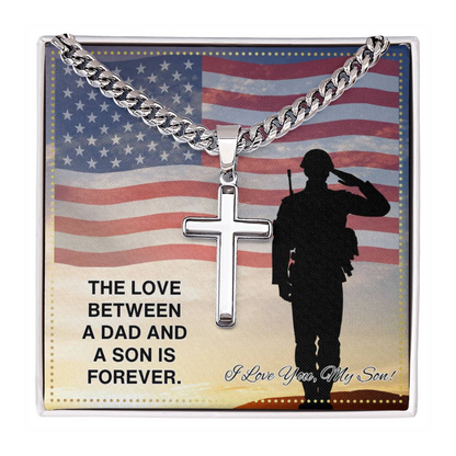 JGF Jewelry Gifts for Family US Military Army Soldier Cross Necklace For Son From Dad
