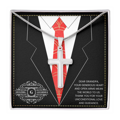 JGF Jewelry Gifts for Family Silver Cross Necklace For Grandpa Gifts For Men