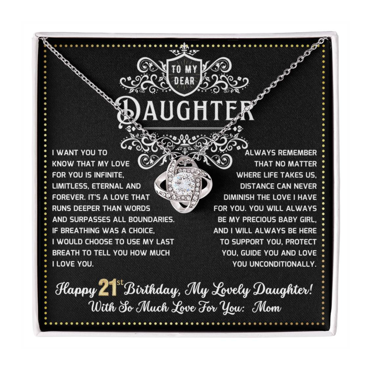 JGF Jewelry Gifts for Family 21 Year Old Daughter Birthday Card From Mom