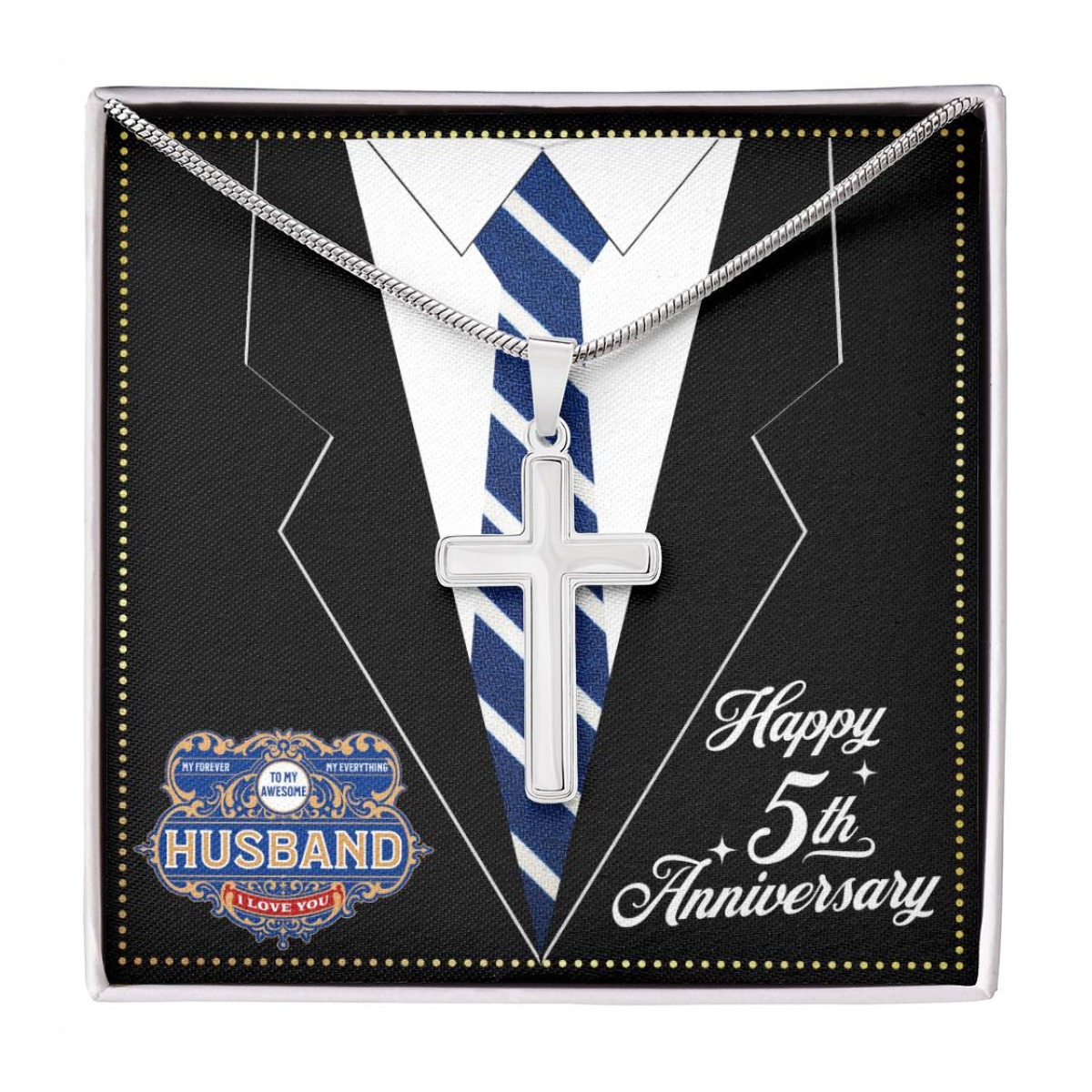 JGF Jewelry Gifts for Family 5 Year 5th Wedding Anniversary For Him Husband