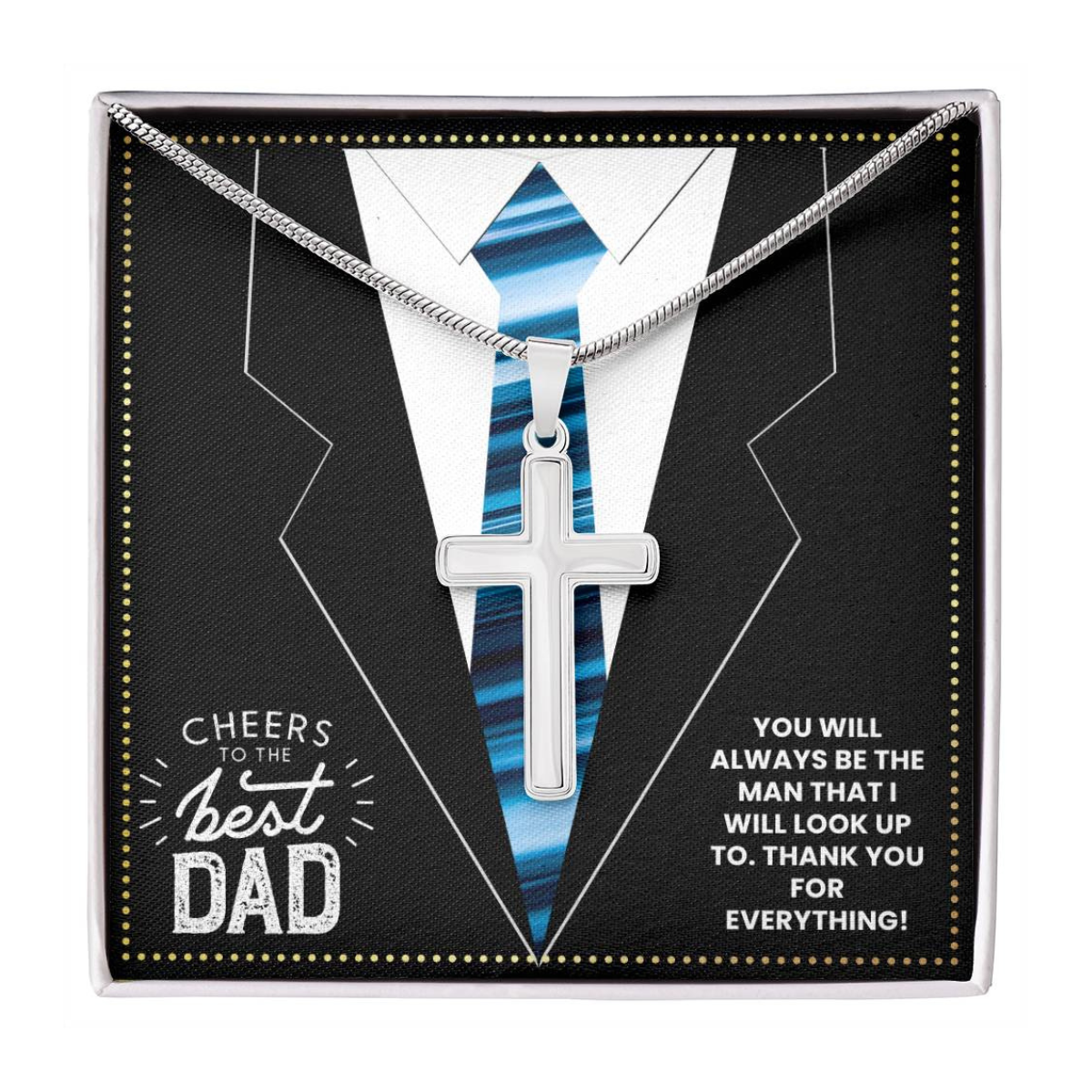 JGF Jewelry Gifts for Family Daddy Cross Necklace For Men From Daughter And Son