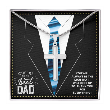 JGF Jewelry Gifts for Family Daddy Cross Necklace For Men From Daughter And Son