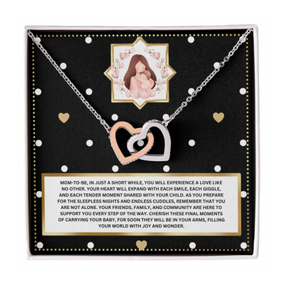 JGF Jewelry Gifts for Family New Mom Gift Basket After Birth Interlocking Heart Necklace