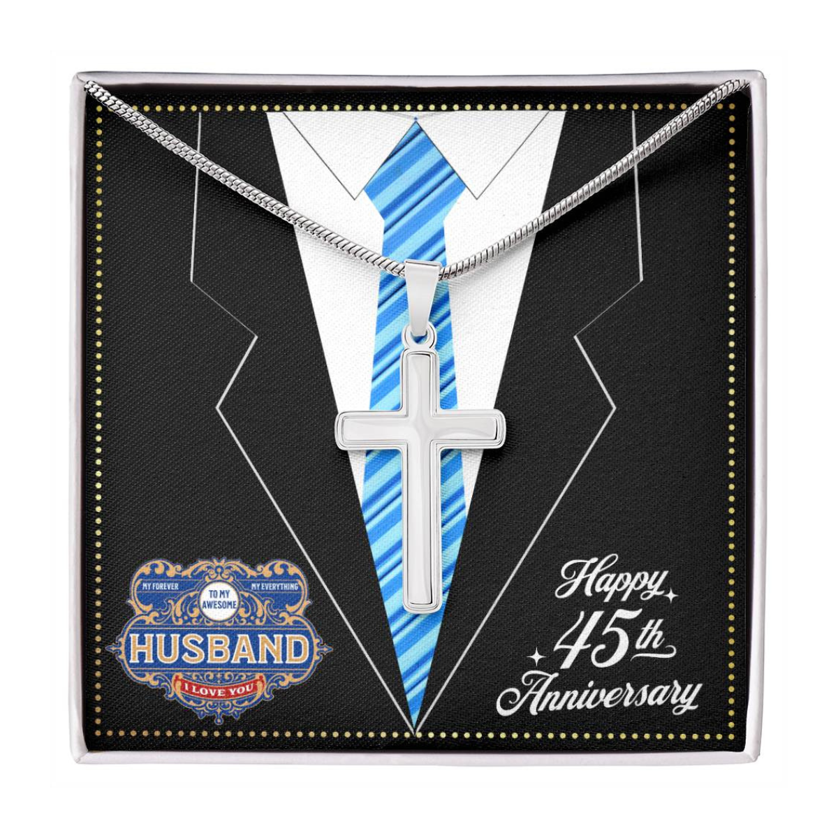 JGF Jewelry Gifts for Family 45 Year 45th Wedding Anniversary For Him Husband