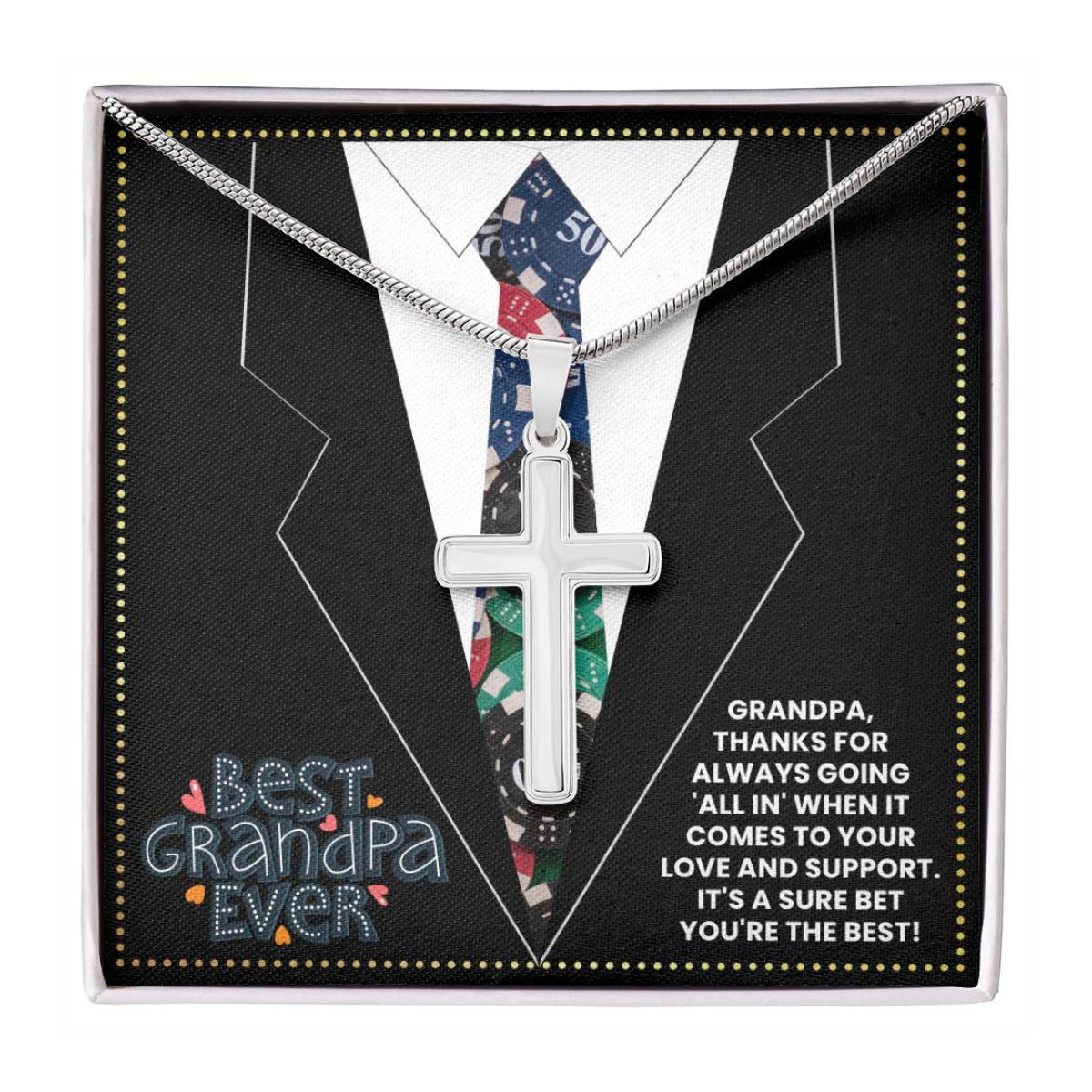 JGF Jewelry Gifts for Family Casino 80th Birthday Gifts For Grandpa Poker Gifts For Men Unique