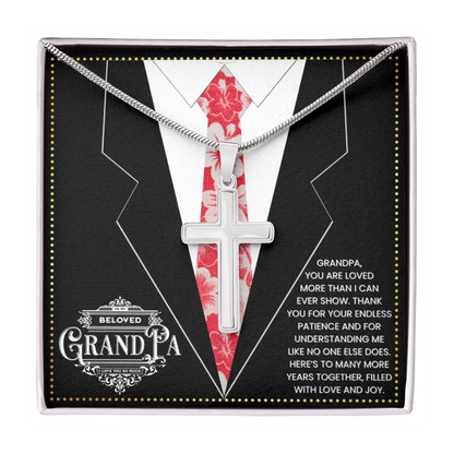 JGF Jewelry Gifts for Family Portuguese Grandpa Gifts Silver Chain Cross Necklace Men