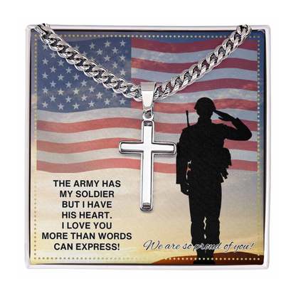 JGF Jewelry Gifts for Family Military Gifts For Men Army Deployed Cross Necklace