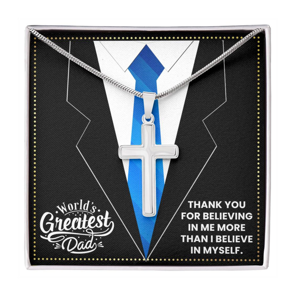 JGF Jewelry Gifts for Family Gifts For Dad From Son Military Daddy Cross Necklace