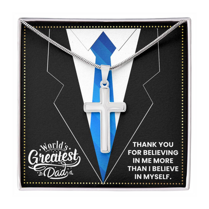 JGF Jewelry Gifts for Family Gifts For Dad From Son Military Daddy Cross Necklace
