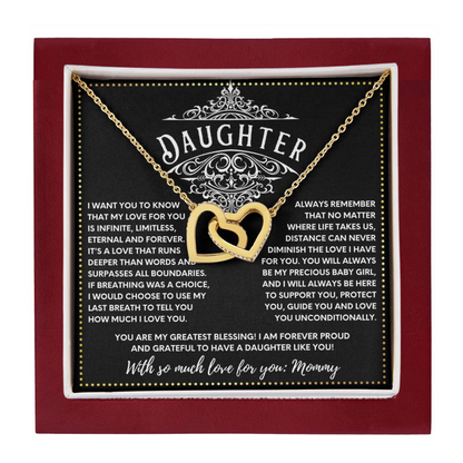 JGF Jewelry Gifts for Family 2 Two Hearts Connected Daughter Gifts From Mom On Wedding Day