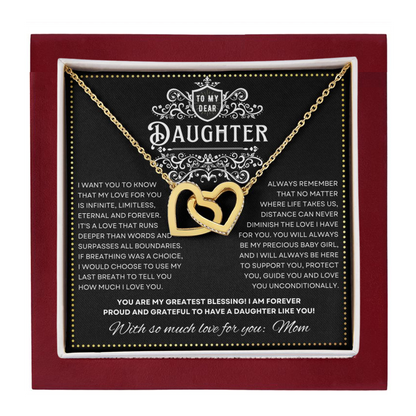 JGF Jewelry Gifts for Family 2 Hearts Intertwined Necklace Birthday Gifts For Daughter Adult From Mom