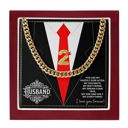 JGF Jewelry Gifts for Family 2nd Second Anniversary For Husband Chain Necklace For Men