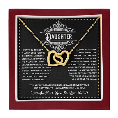 JGF Jewelry Gifts for Family Necklace For Daughter From Dad Interlocking Hearts