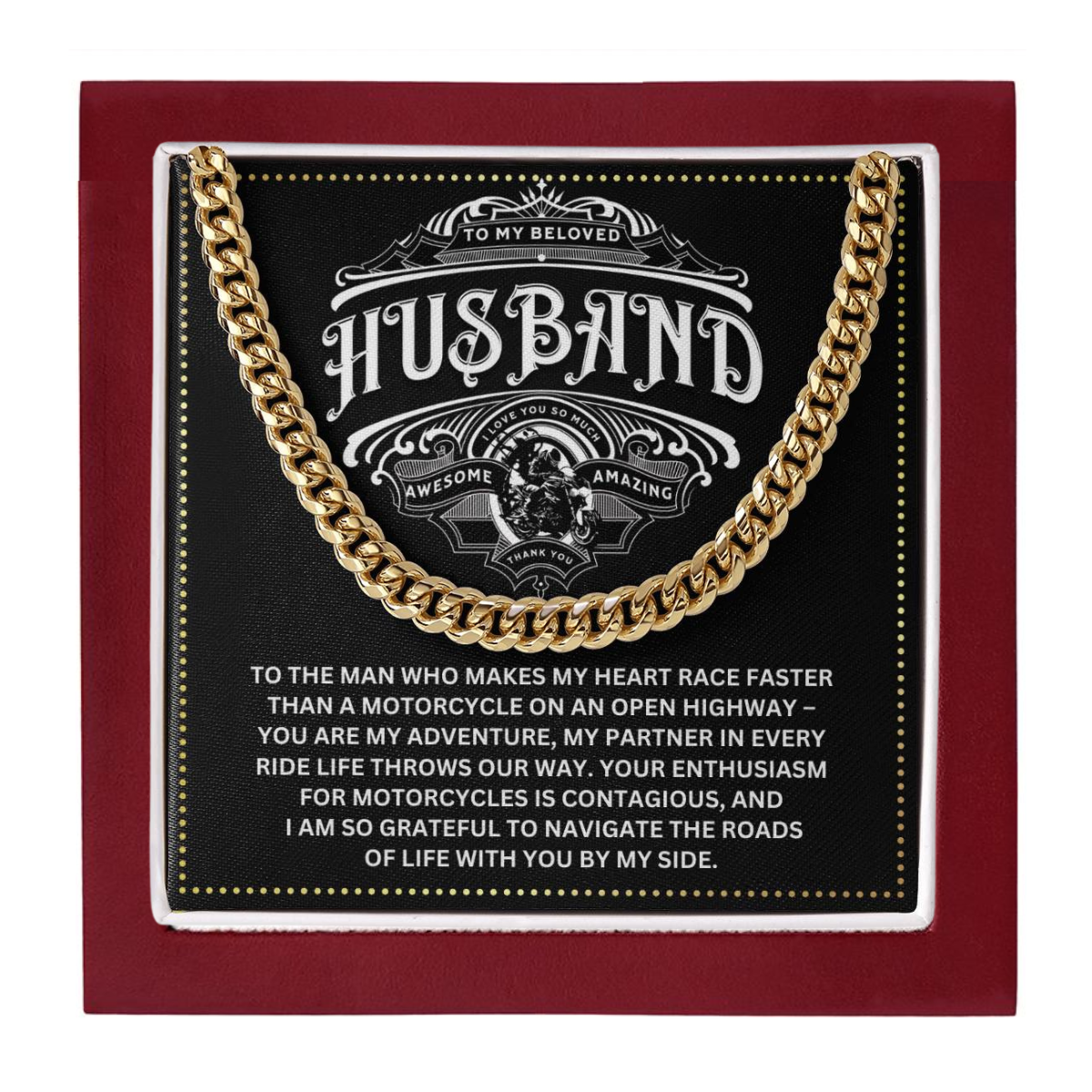 JGF Jewelry Gifts for Family Husband Birthday Gift Motorcycle From Wife