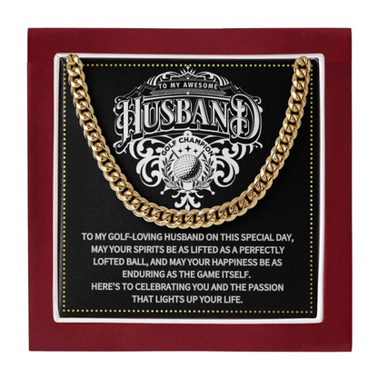 JGF Jewelry Gifts for Family Husband Golf Gift Ideas Cuban Chain Necklace