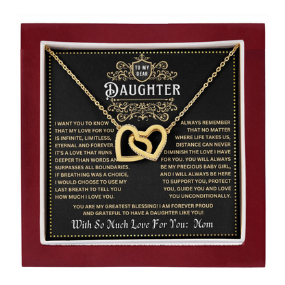 JGF Jewelry Gifts for Family Unique Birthday Gifts For Daughter Adult From Mom Two 2 Hearts Connected Necklace