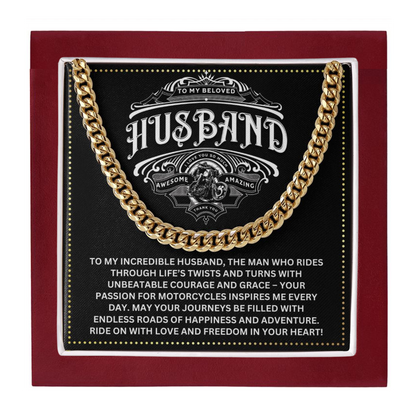 JGF Jewelry Gifts for Family Motorcycle Gifts For Husband Cuban Chain Necklace