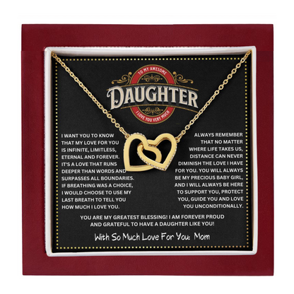 JGF Jewelry Gifts for Family I love You Daughter Necklace From Mom Double Heart